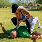 Nina Elle in 'Tempting The Tackling Dummy'